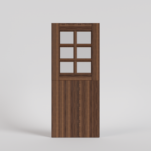 Black Walnut True Plank Dutch Door with Six Glass Panels