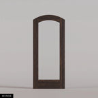 Amalfi arched door in Wenge, with a single full-height glass panel. Labeled wood species view.