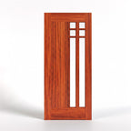 Belvedere Mid-Century Modern Wooden door with a glass panel on a white background