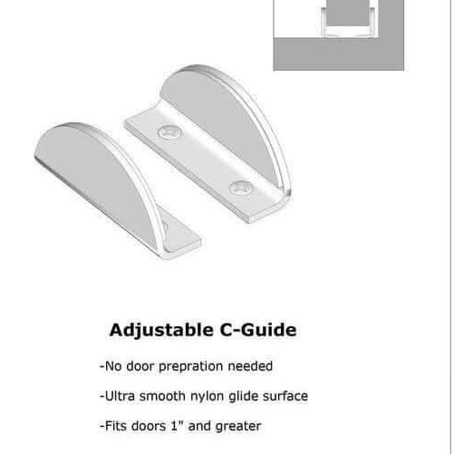 C-Guide Sliding Barn Door Floor Guide Adjustable Width