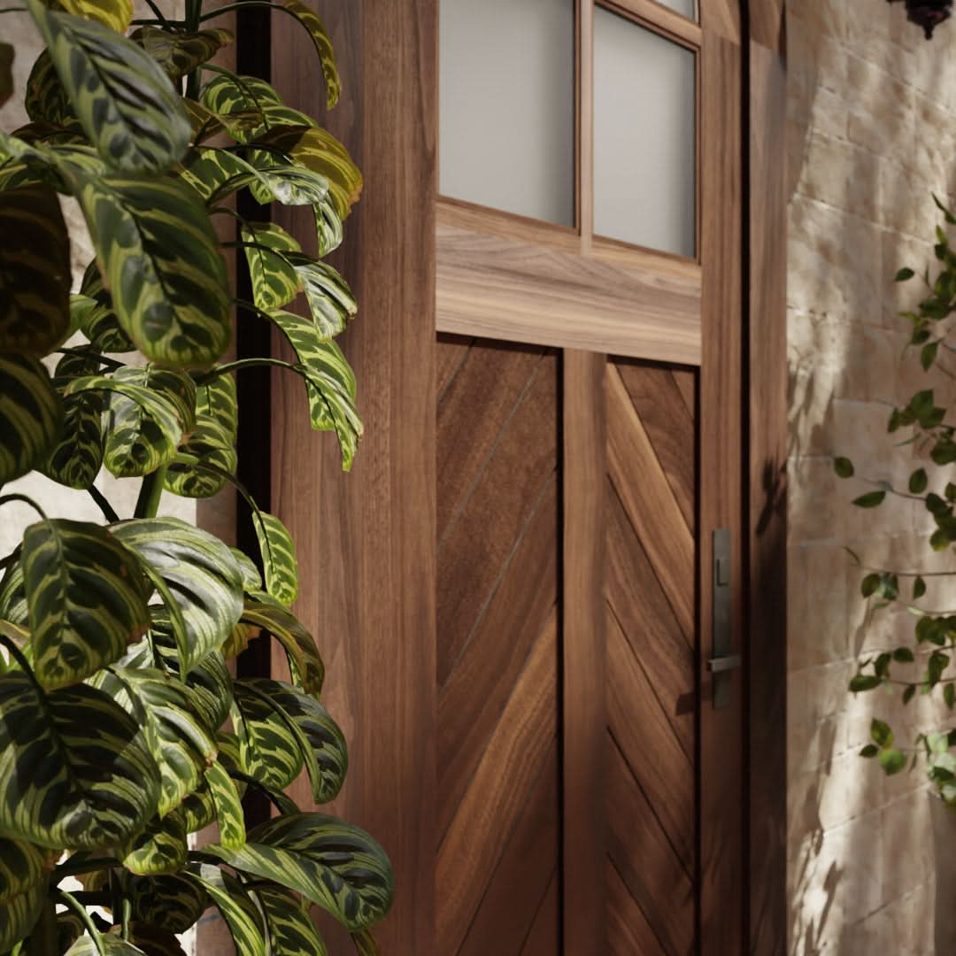 Round Top Chevron Front Door | RealCraft - RealCraft Barn Doors ...