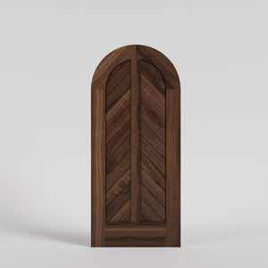 Chevron Panel round top door in Black Walnut