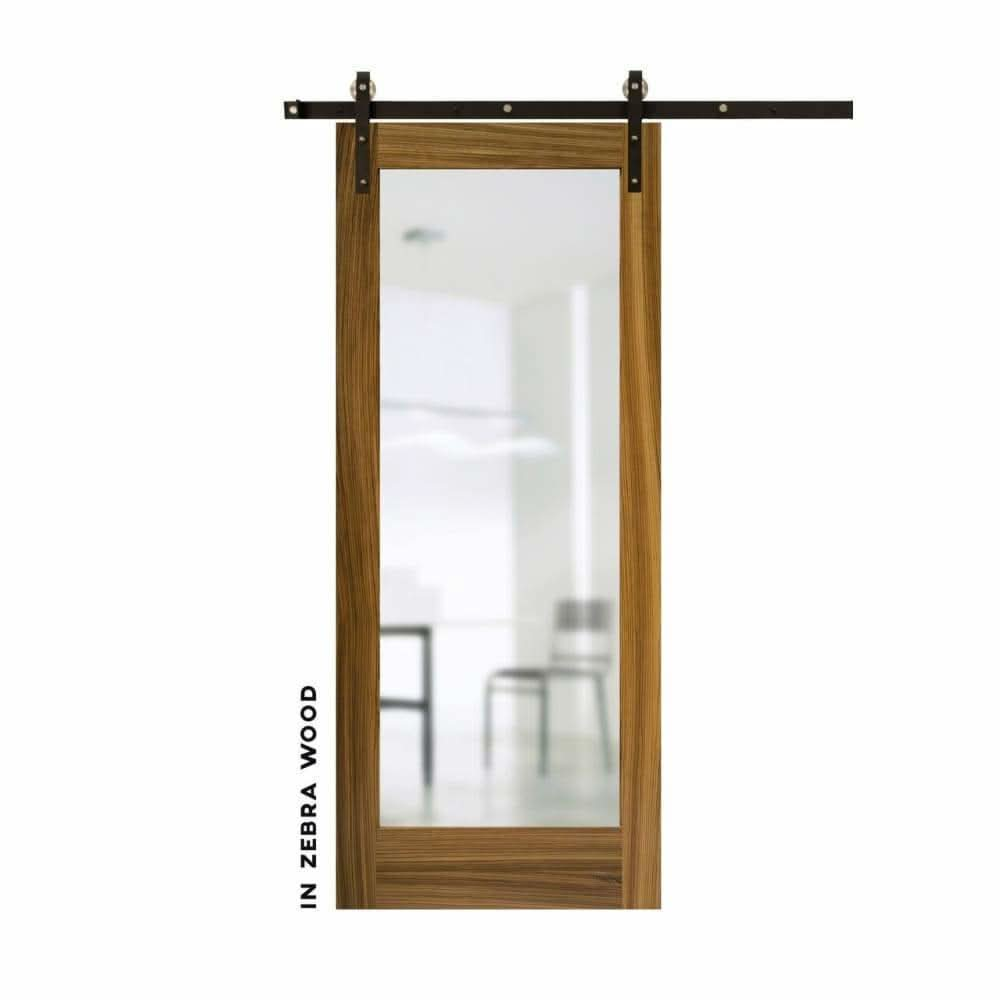 Classic Sliding Barn Door With Mirror - Sliding Barn Door Hardware by RealCraft