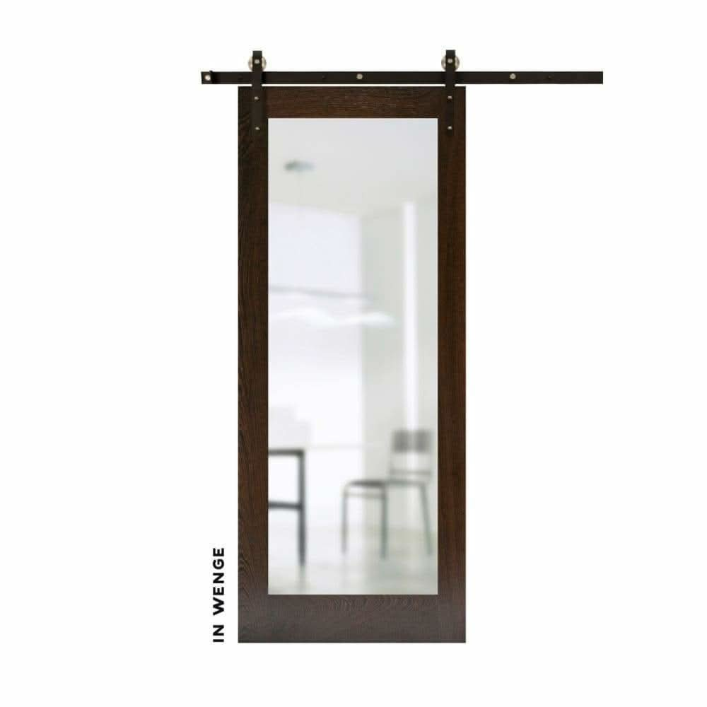 Classic Sliding Barn Door With Mirror - Sliding Barn Door Hardware by RealCraft