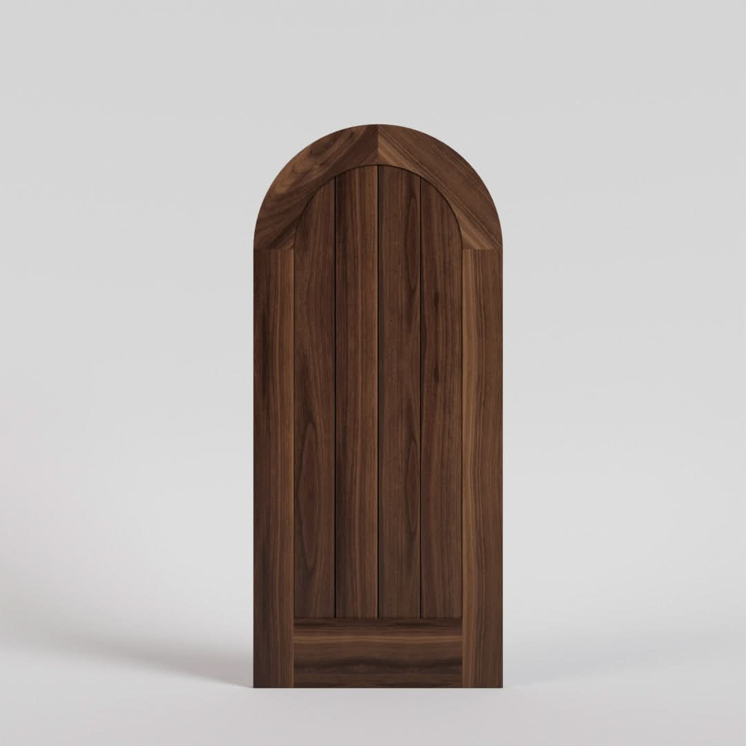 Classic Plank Round Top Door in Black Walnut