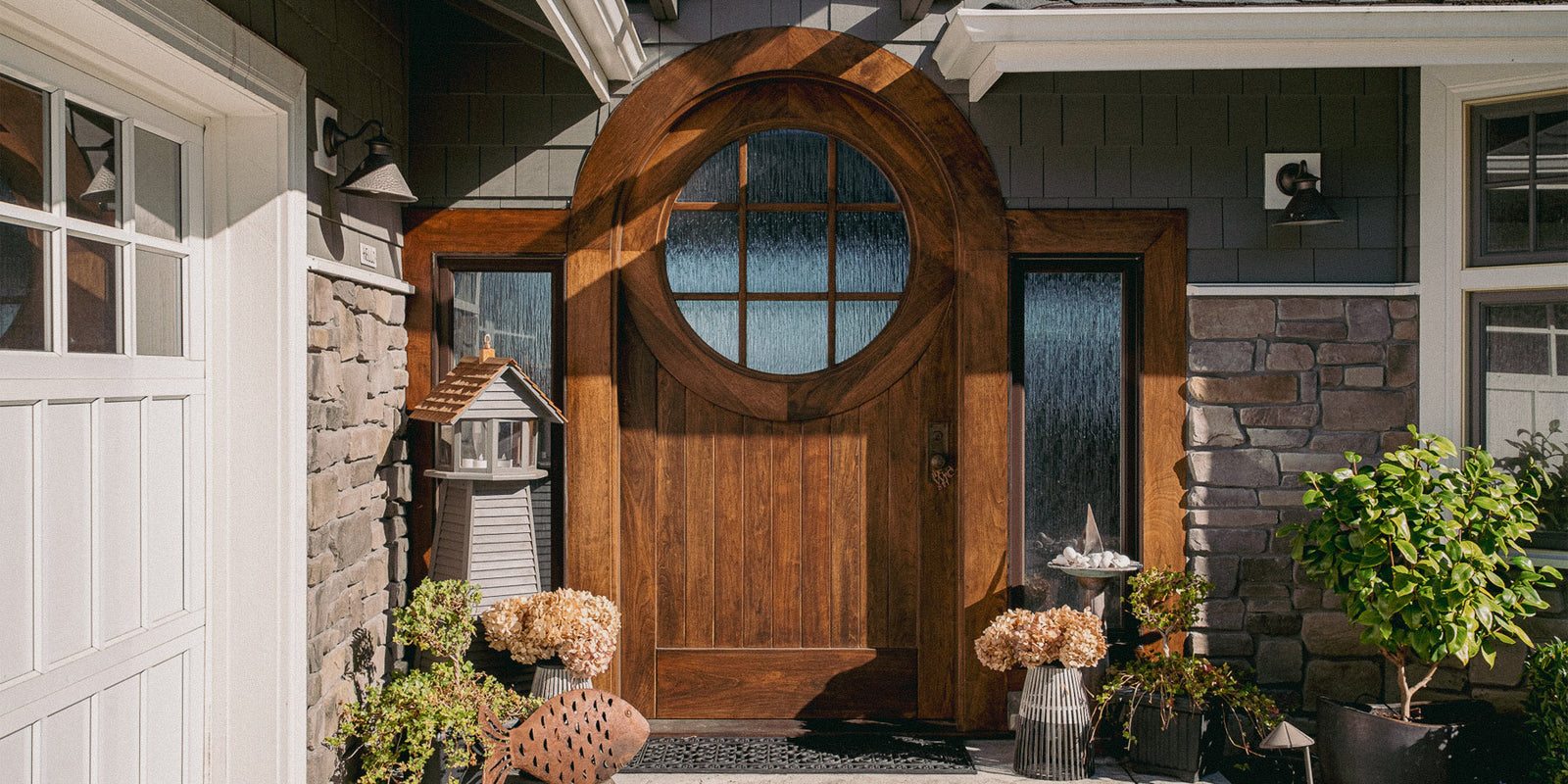 RealCraft handcrafted arched walnut wood