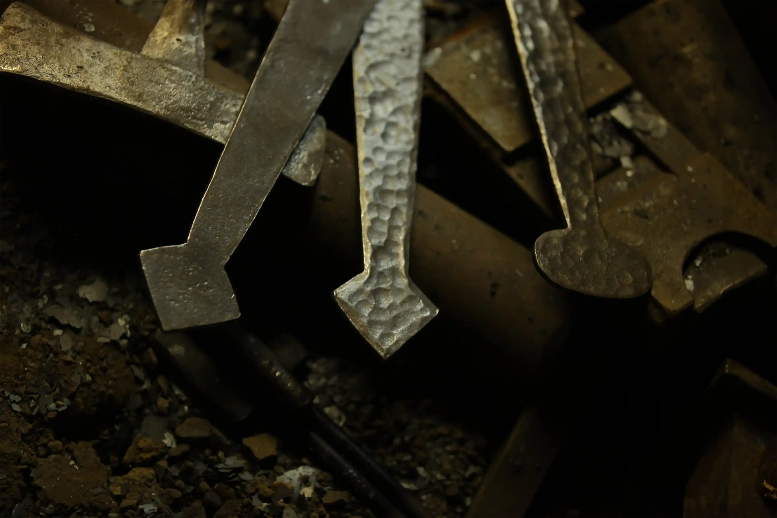 Hand-forged rustic strap hinges