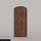 Firenze arched door in Black Walnut, with ten raised wood panels in two columns. Labeled wood species view.