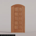 Firenze arched door in Sapele with Matching Arched Casing.