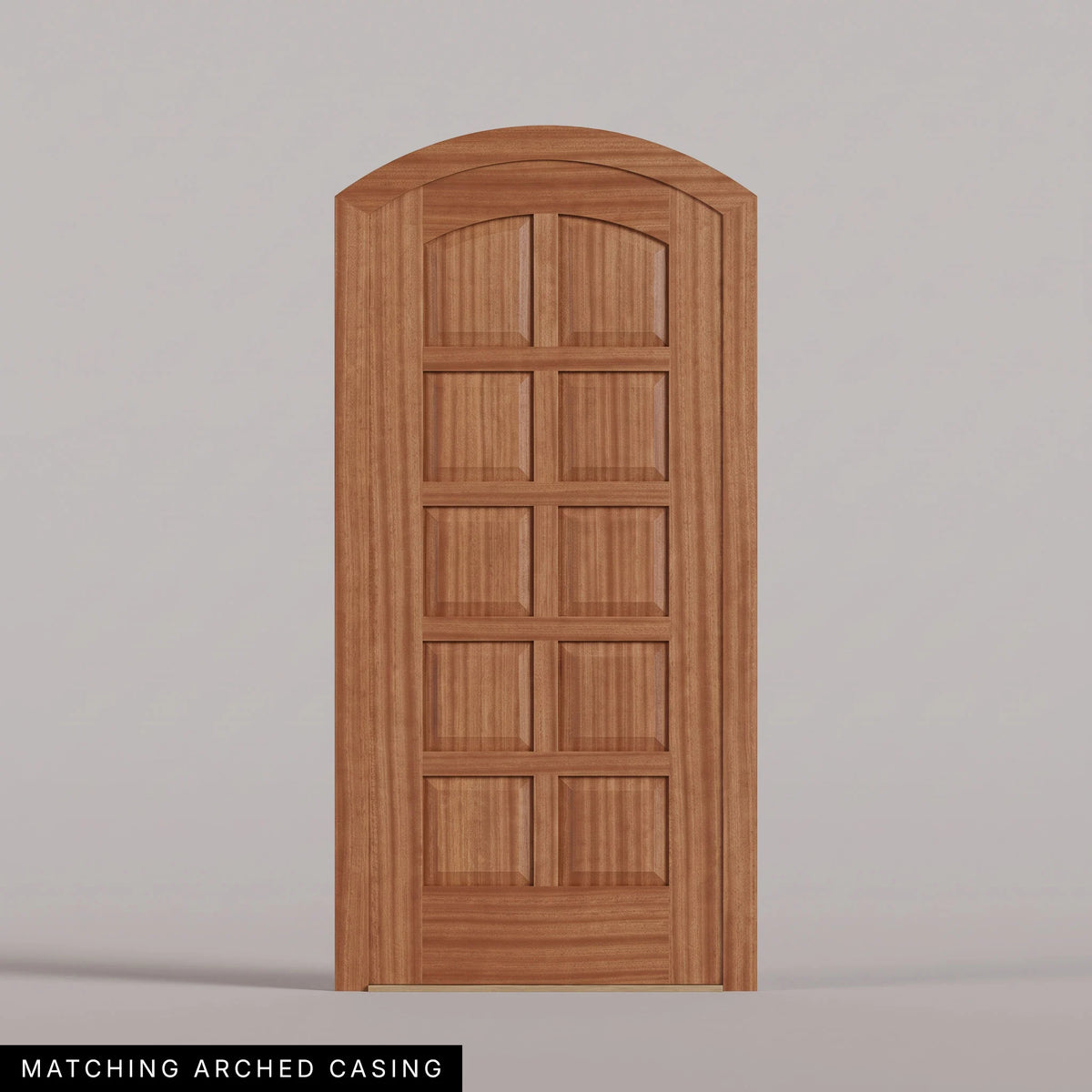 Firenze arched door in Sapele with Matching Arched Casing.