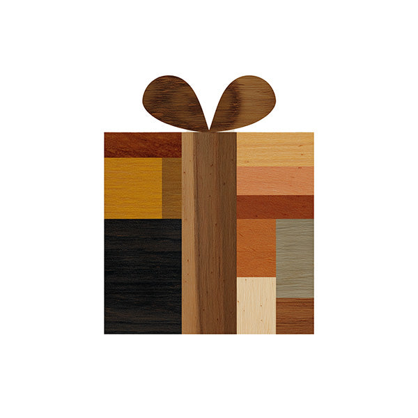 stylized graphic of a wrapped present
