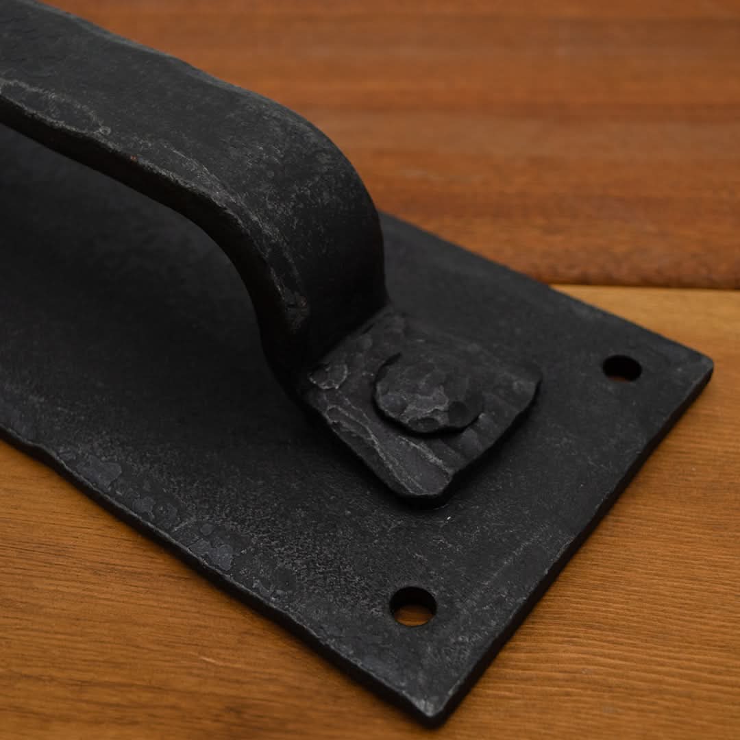 Hand-Forged Pull Handle Pull Handle with Back Plate by RealCraft