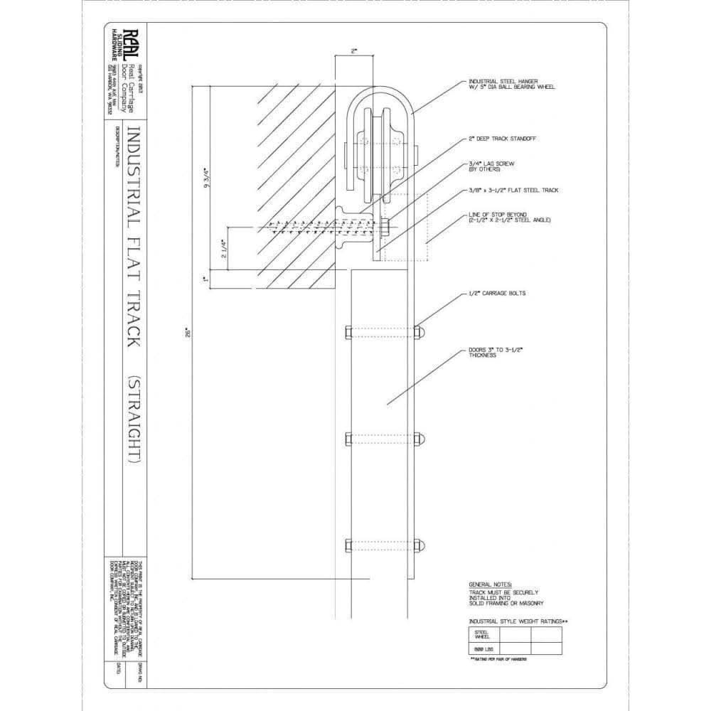 Heavy Duty Flat Track Exterior Barn Door Hardware (800lb) - Sliding Barn Door Hardware by RealCraft