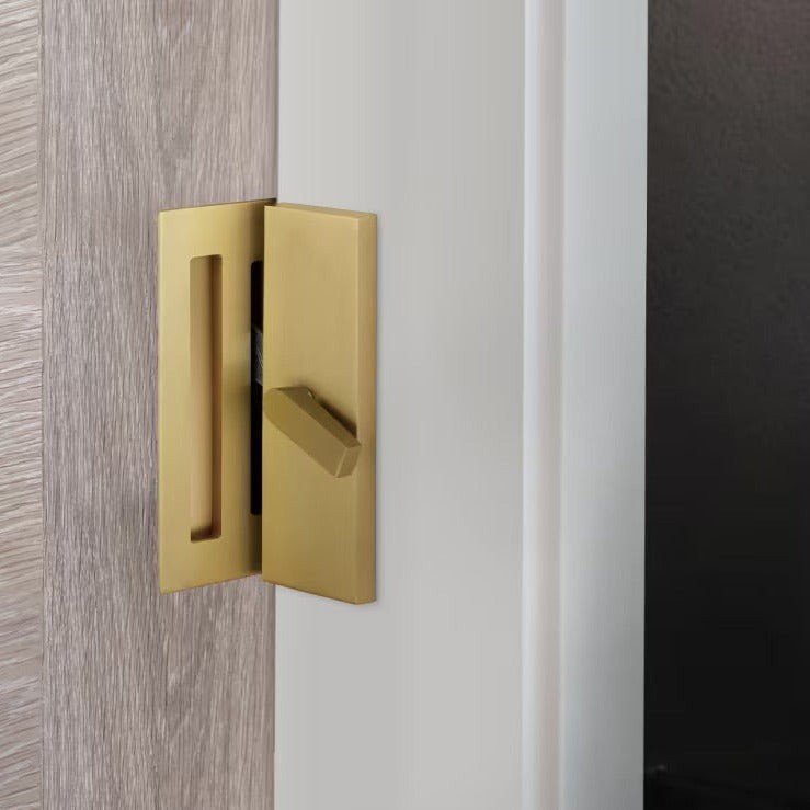 Barn Door Privacy Lock in brass