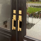 Brass Emtek Art Deco Tubular Entry Front Door Handle & Lock