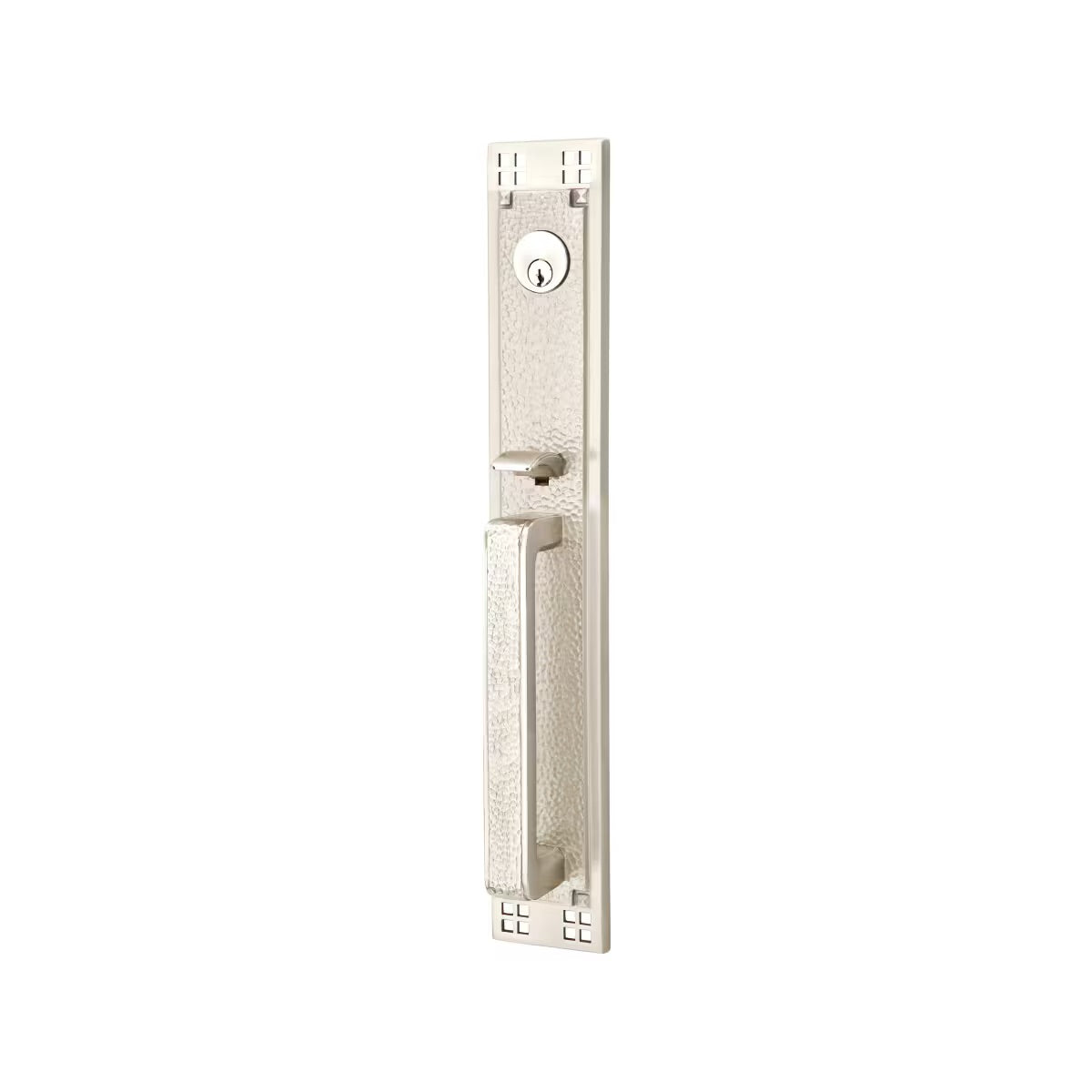 Emtek Arts &amp; Crafts Tubular Entry Door Lock Set in satin nickel