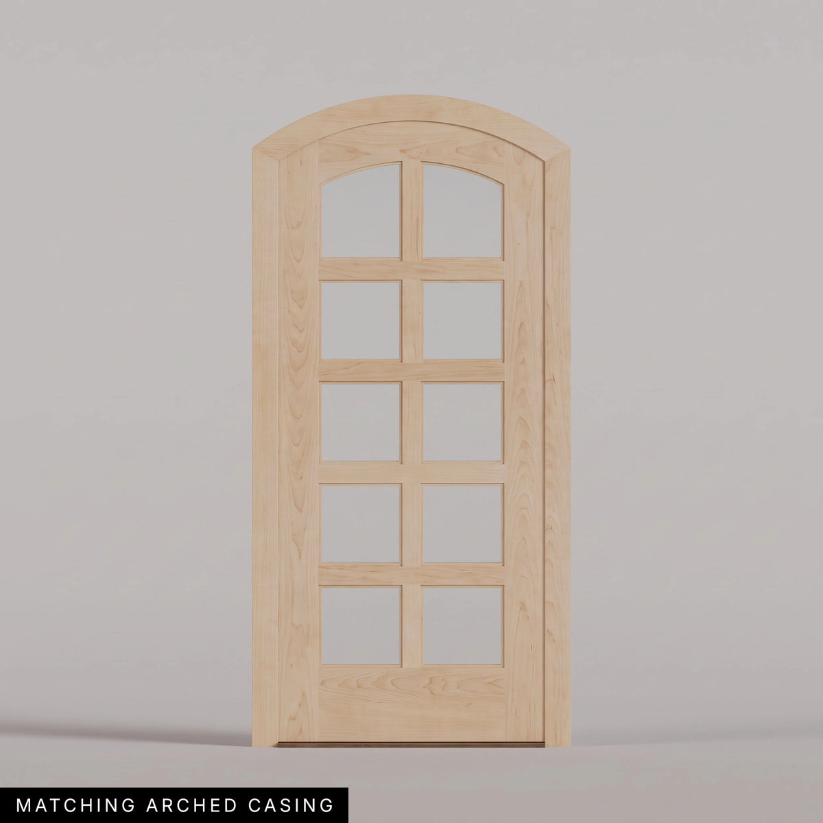 Padua arched door in Maple with Matching Arched Casing.