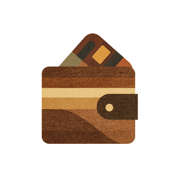 stylized graphic of credit card in wallet