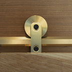 Swiss Rod Brass hanger closeup in context