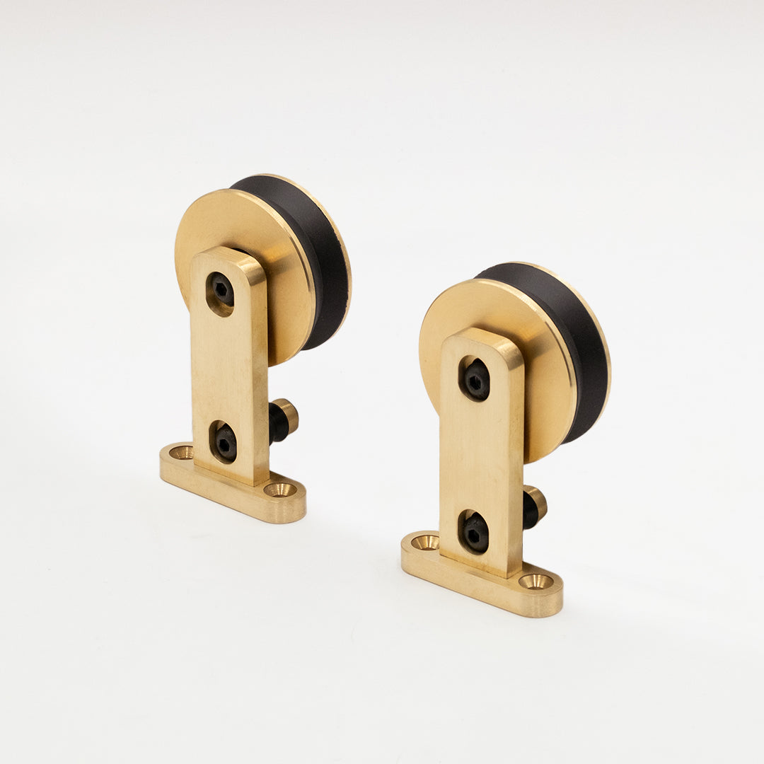 Ultra-Quiet Brass Hexagon Sliding Barn Door Hardware