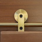 Swiss Rod brass hangers shown in context on Walnut door