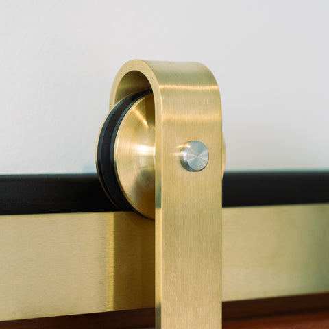 Brass Classic Sliding Barn Door Hardware Kit