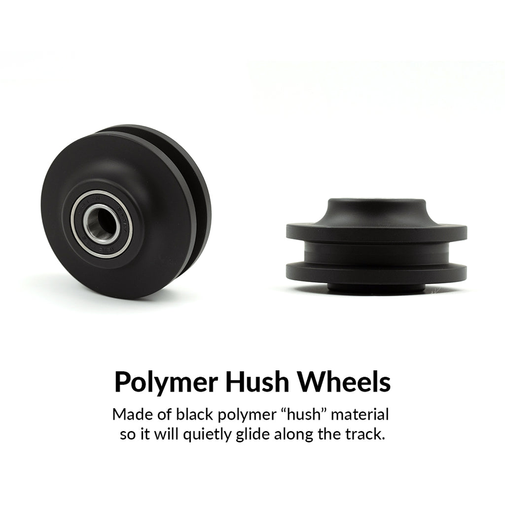 RealCraft  Classic Flat Track barn door hardware Polymer Hush Wheels