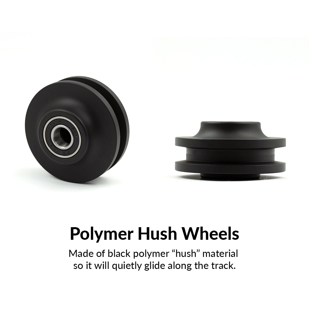 RealCraft  Classic Flat Track barn door hardware Polymer Hush Wheels