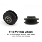 RealCraft  Classic Flat Track barn door hardware Steel Matched Wheels.
