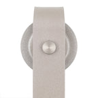 metallic flat track hanger closeup in silver