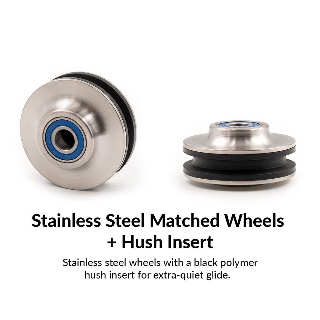 Stainless Steel Classic Flat Track Sliding Barn Door Hardware Kit