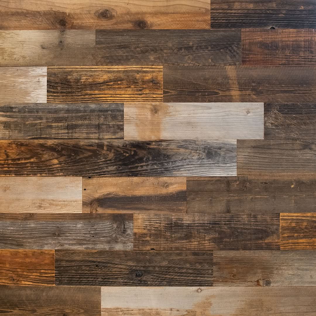 Mendocino Reclaimed Barn Wood Accent Wall in a spa