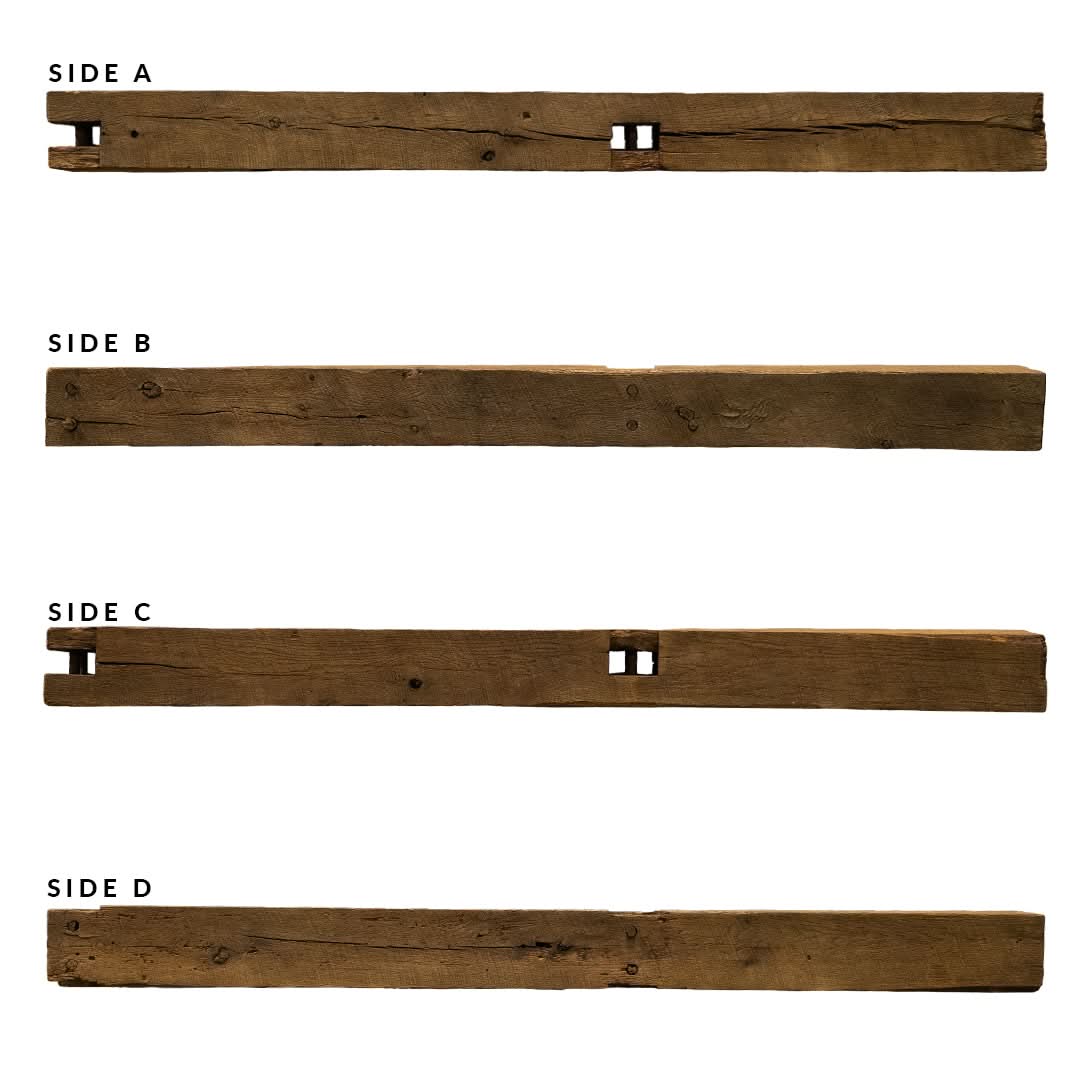 Heritage Series Circle Sawn Reclaimed Wood Fireplace Mantel A