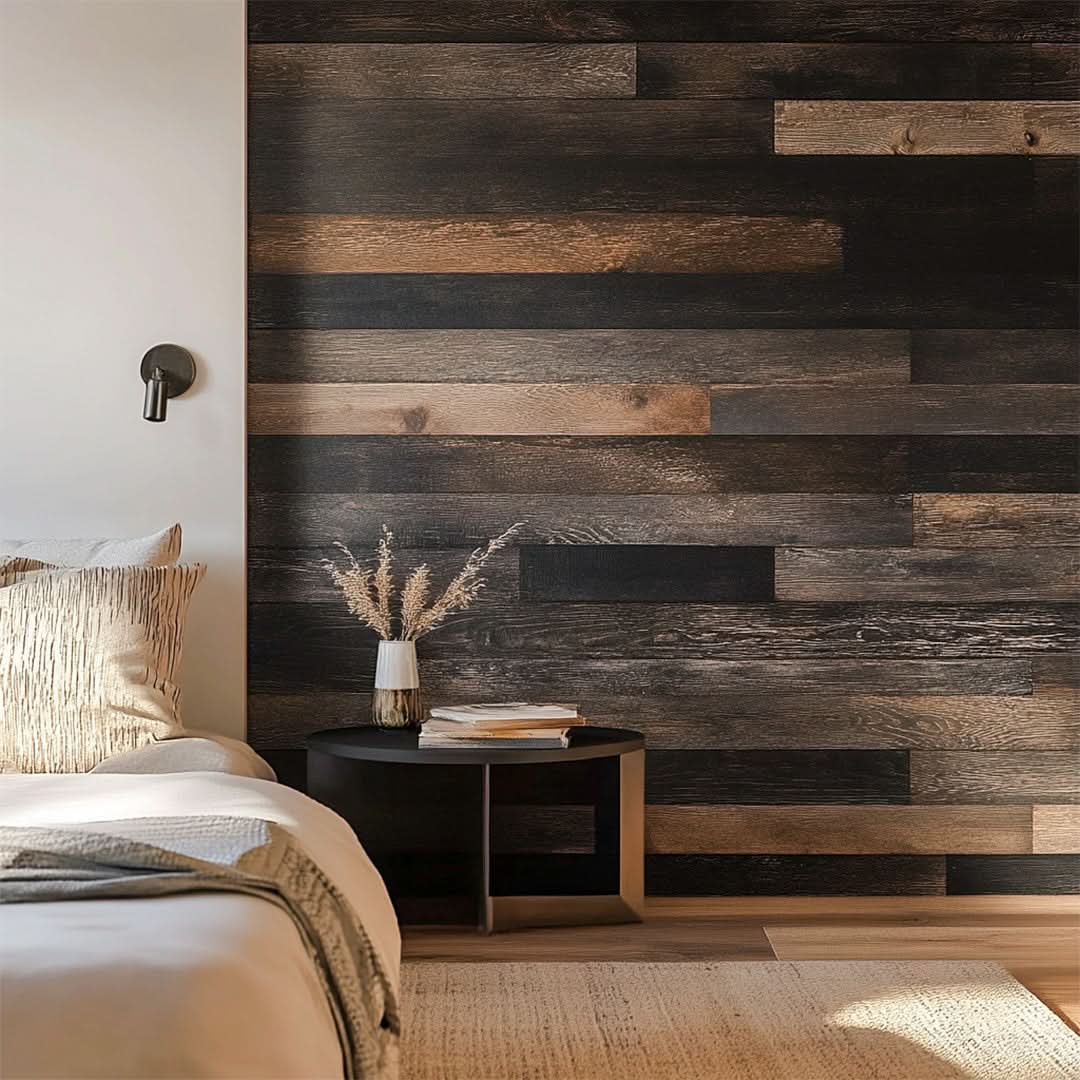 Rustic Wood Plank Accent Wall Rockin' Wood Reclaimed Barnwood - Reclaimed Wood Accent Wall Ideas For Entryway