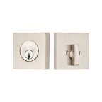 Emtek Square Keyed Deadbolt with Smart Lock Upgrade in satin nickel\