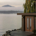 Mid-Century Modern Double Front Doors With Side Window in WA
