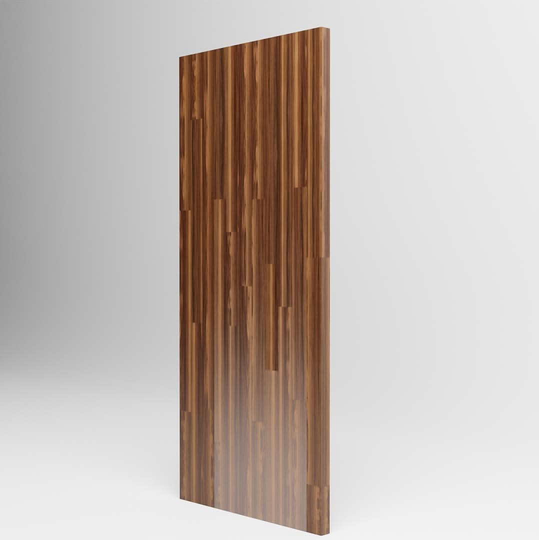 Butcher Block Panel Sliding Barn Door in walnut wood by RealCraft