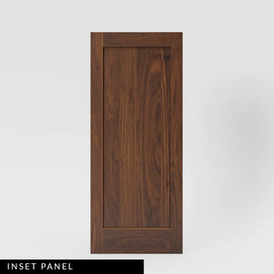 Walnut wood Shaker Classic Single Panel Solid Wood Front Entry Door with Horizontal inset tongue and groove panel