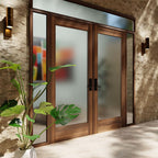 Modern Single Panel Glass Double Front Doors