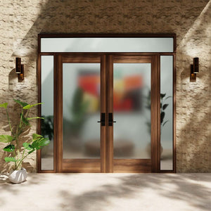 Modern Single Panel Glass Double Front Doors