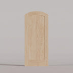 Tivoli arched door in Maple, with a vertical-plank wood panel.