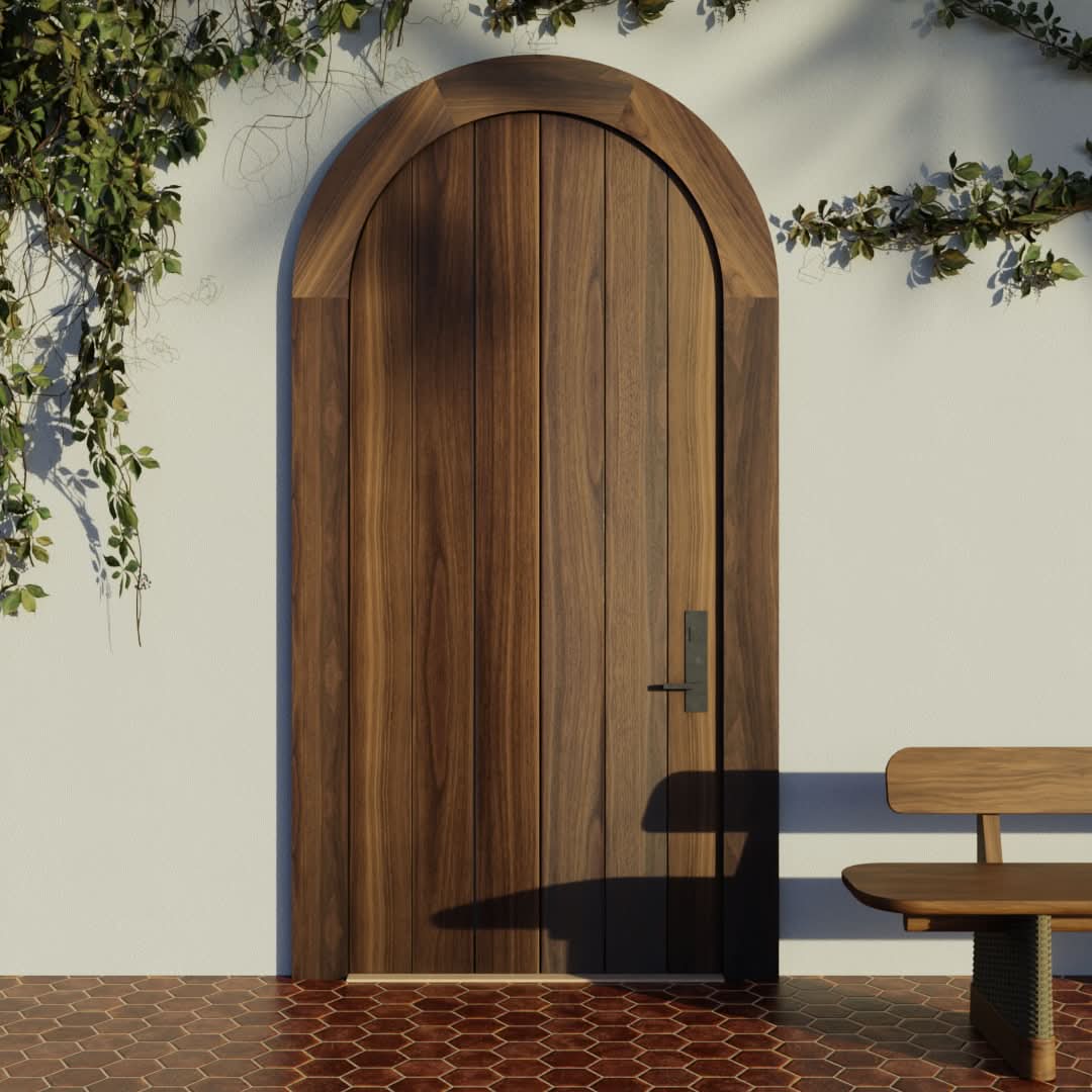 Arcturus Round Top Wooden Entry Door | RealCraft - Wood Entry Doors ...