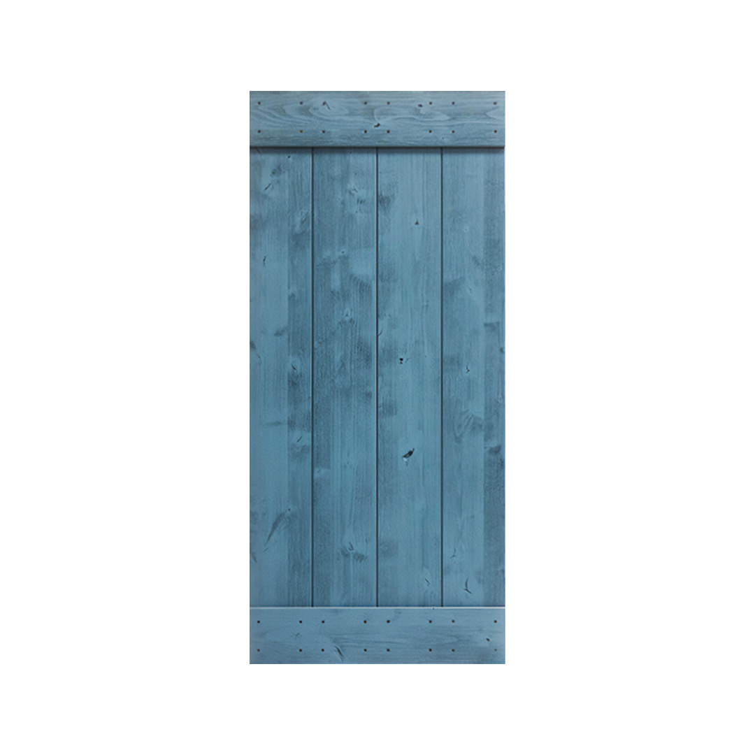 Turquoise Oasis Blue wood barn door made with weathered wood