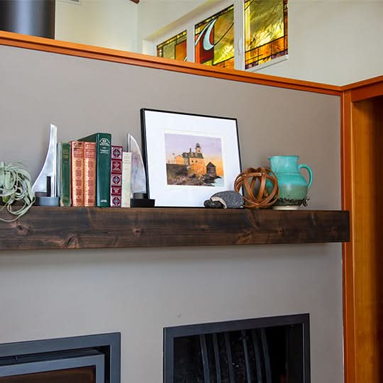 Modern Floating Fireplace Mantel