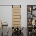 Mid-Century Modern Plank Screen Sliding Barn Door by realcraft