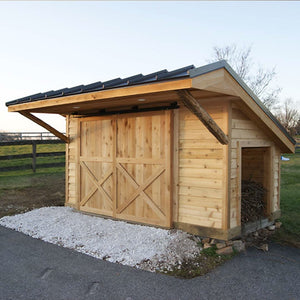 Black Box Rail 400lb Bypass installed on a exterior wood shed