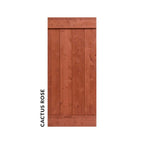 Weathered wood Cactus Rose red barn door hardware