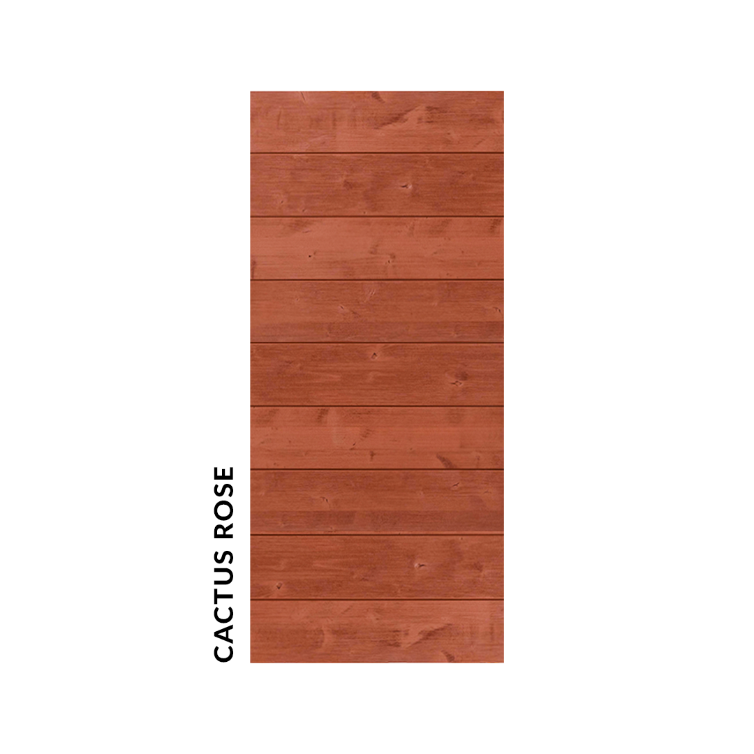 weathered wood red sliding barn door