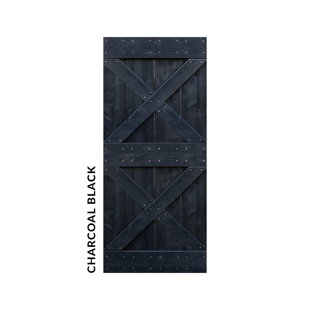 Weathered Wood Charcoal Black Barn Door 