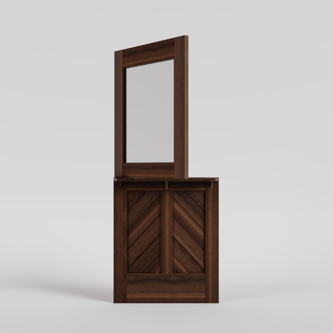 Solid wood chevron dutch door with shelf